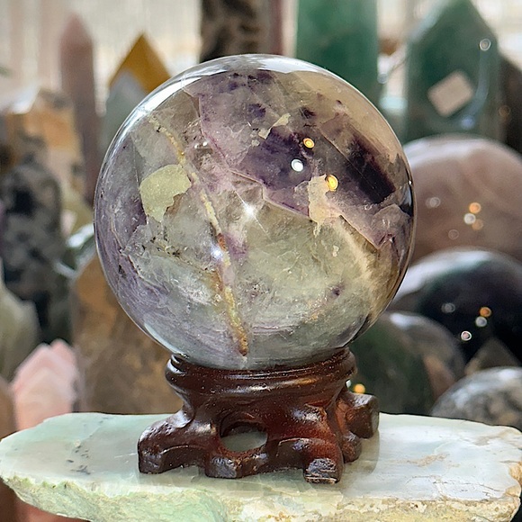 🔥SALE🔥 Rainbow Fluorite Crystal Sphere Covered With Flash! - Picture 3 of 9